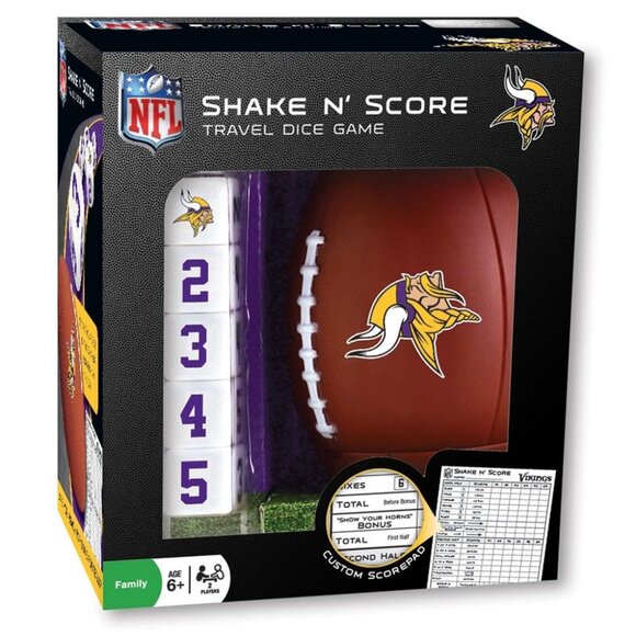 Minnesota Vikings Shake N Score Travel Dice Game - Picture 1 of 5